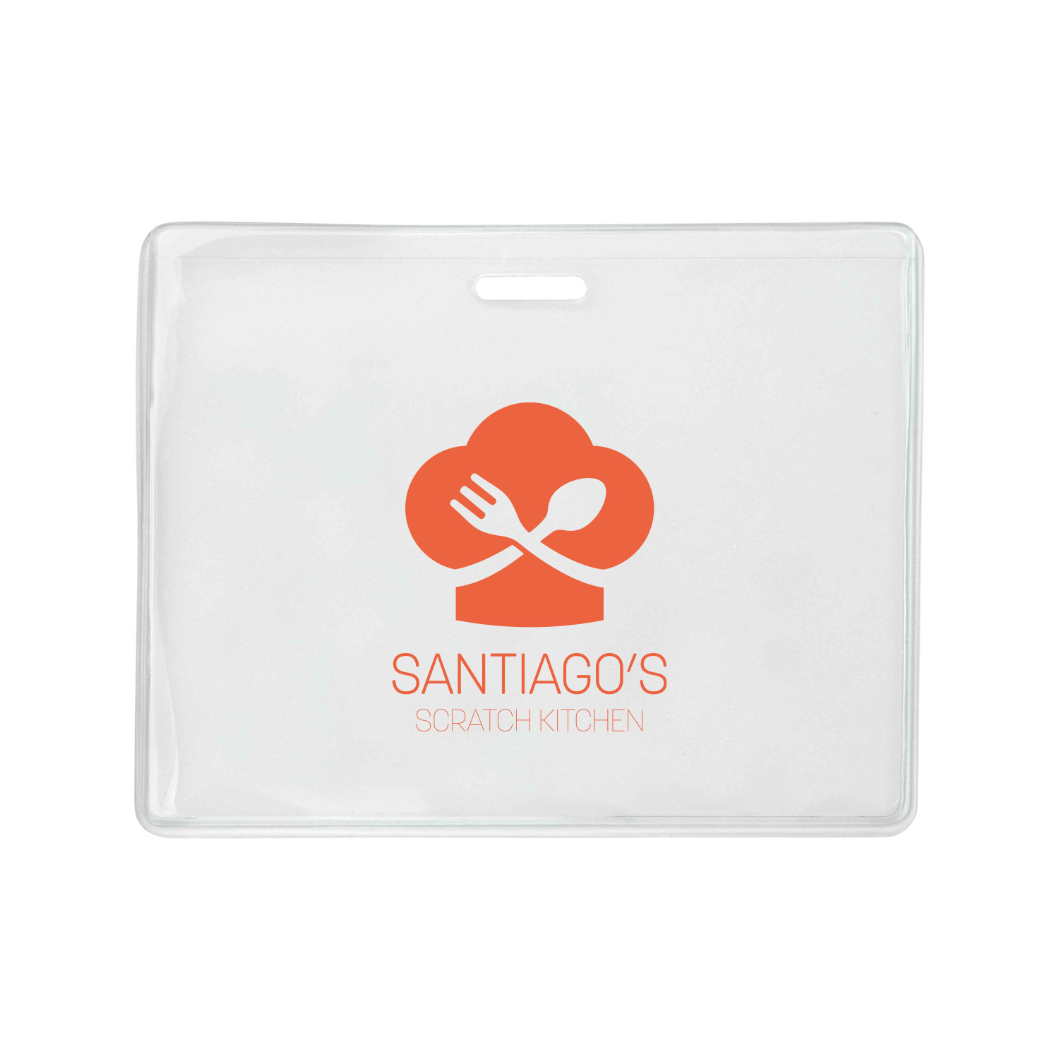 3.91" W x 3.06" H - Horizontal Clear Vinyl Badge Holder (1 Color Imprint) 1