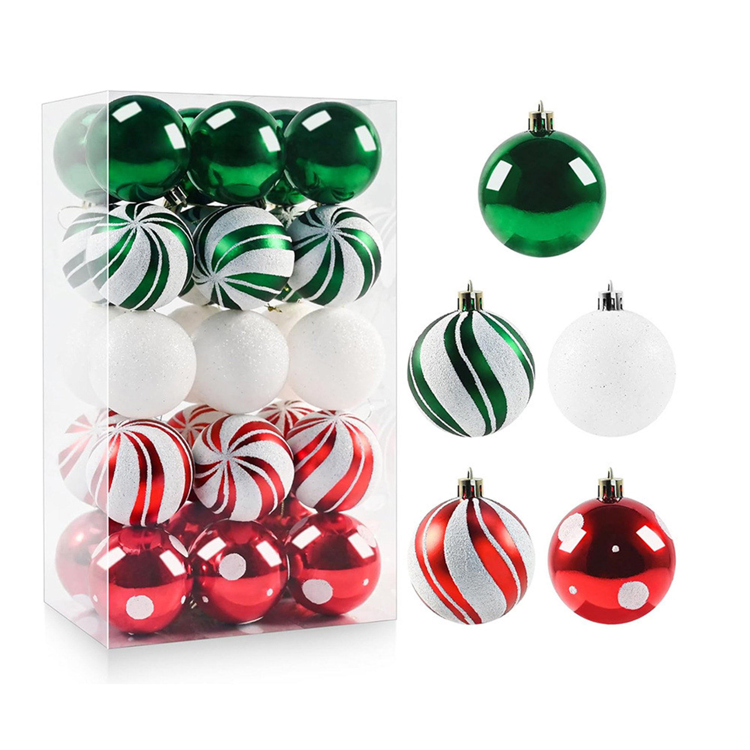 Plastic Christmas Painted Ball Decorations 6