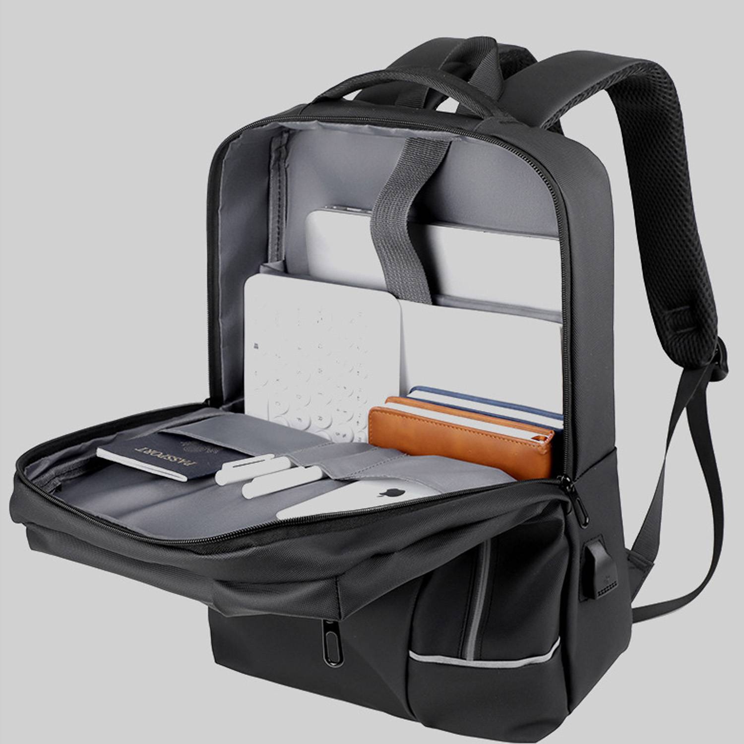 Oxford high capacity laptop backpack with charging port 4