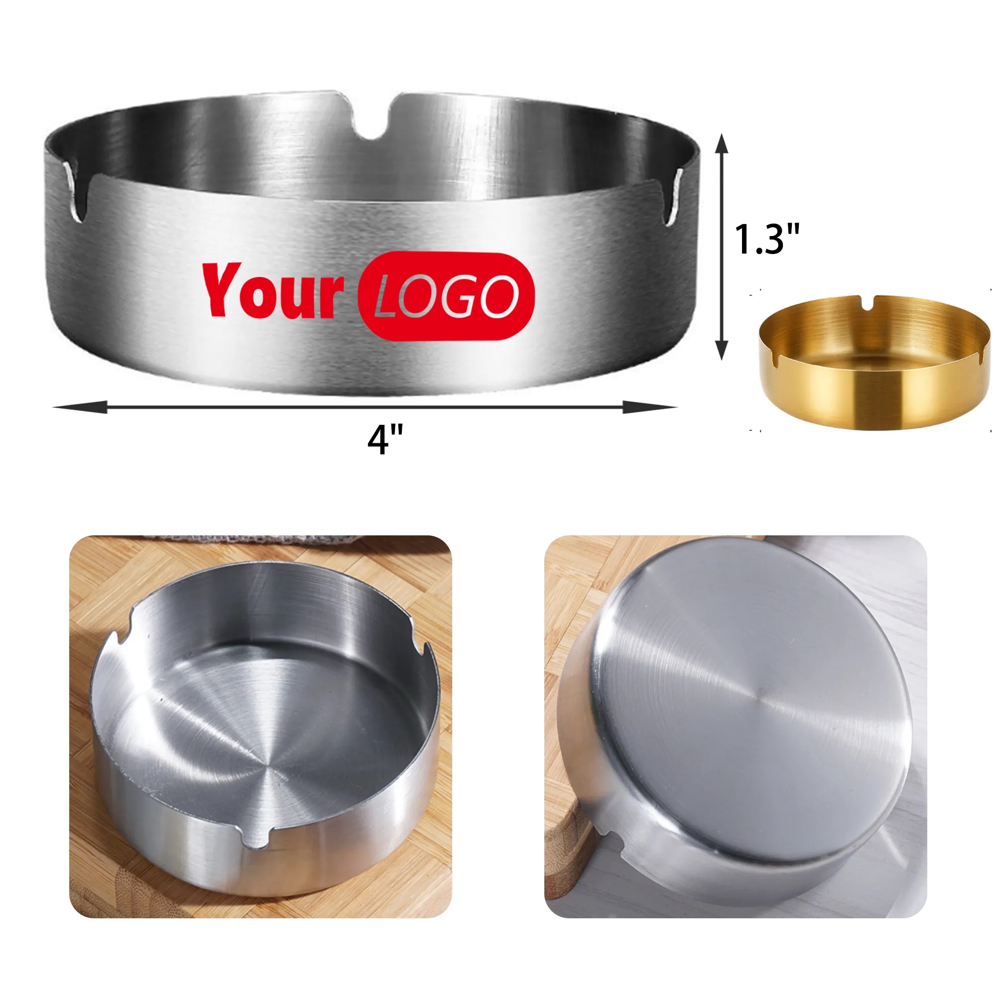 MOQ 50 PCS Stainless Steel Ashtray 4
