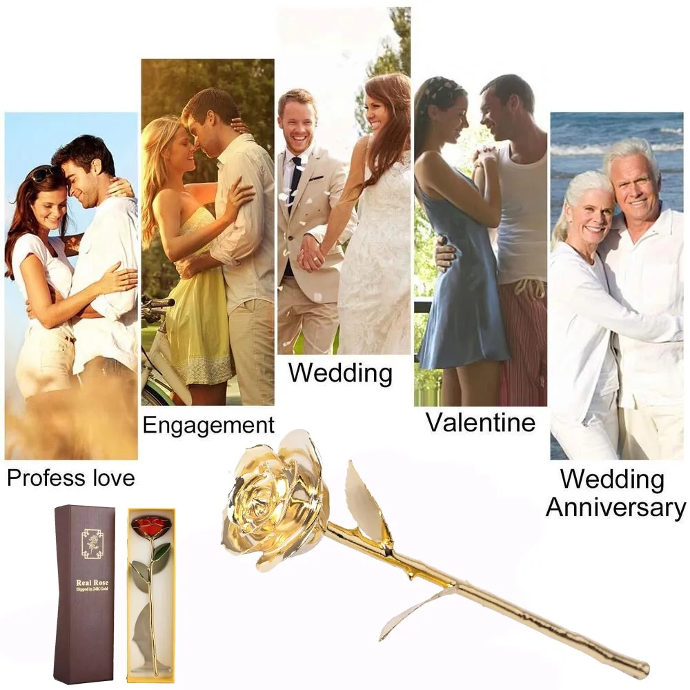 24k Gold Dipped Rose Eternity Flower Best for Her 2