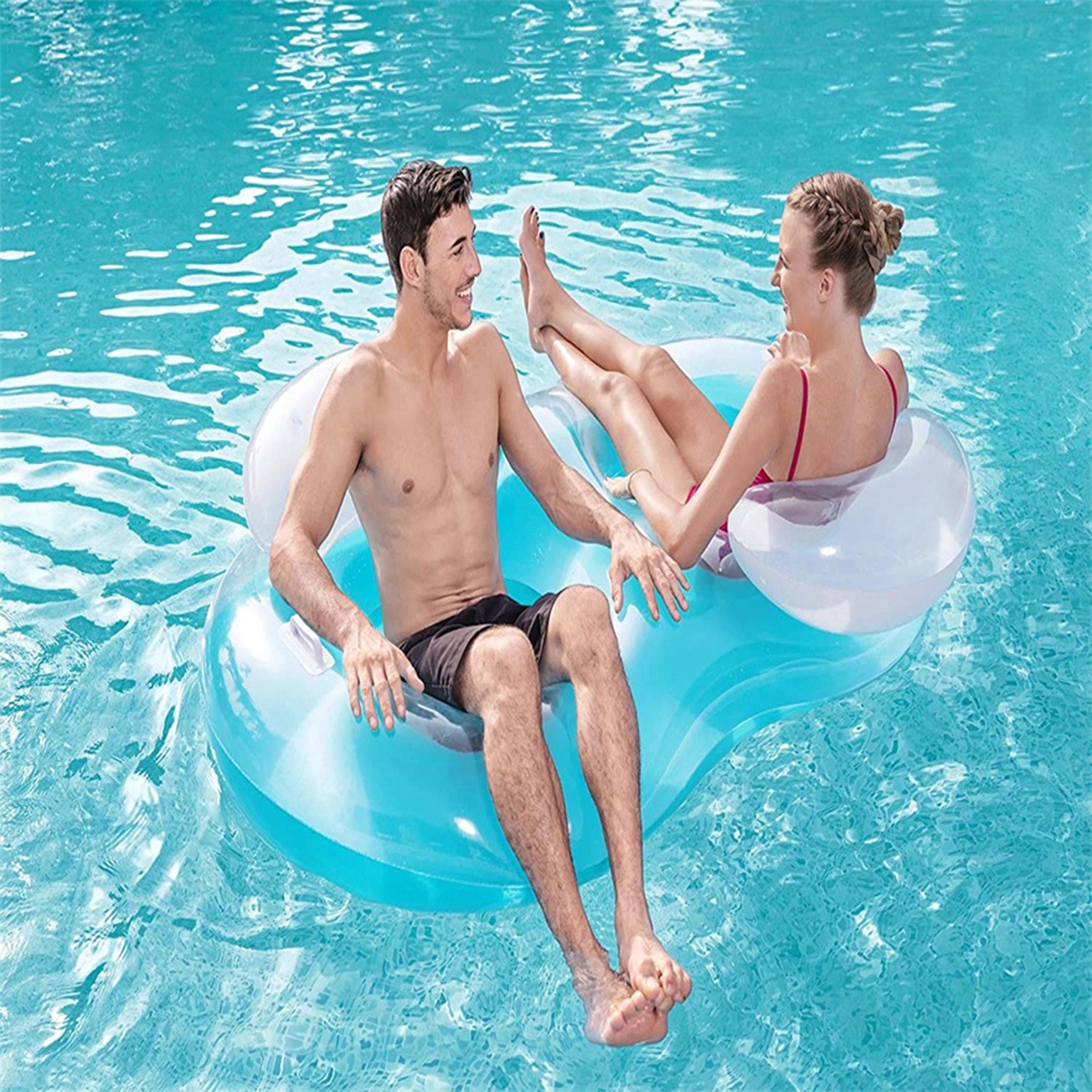 Inflatable Double Ring Pool Lounger 2