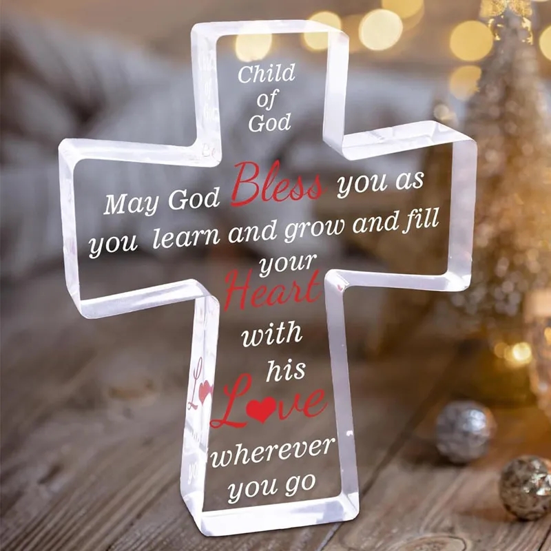 Acrylic Christian Standing Cross 3