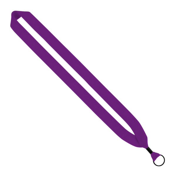 1" Cotton Lanyard with Metal Crimp & Metal Split-Ring 10
