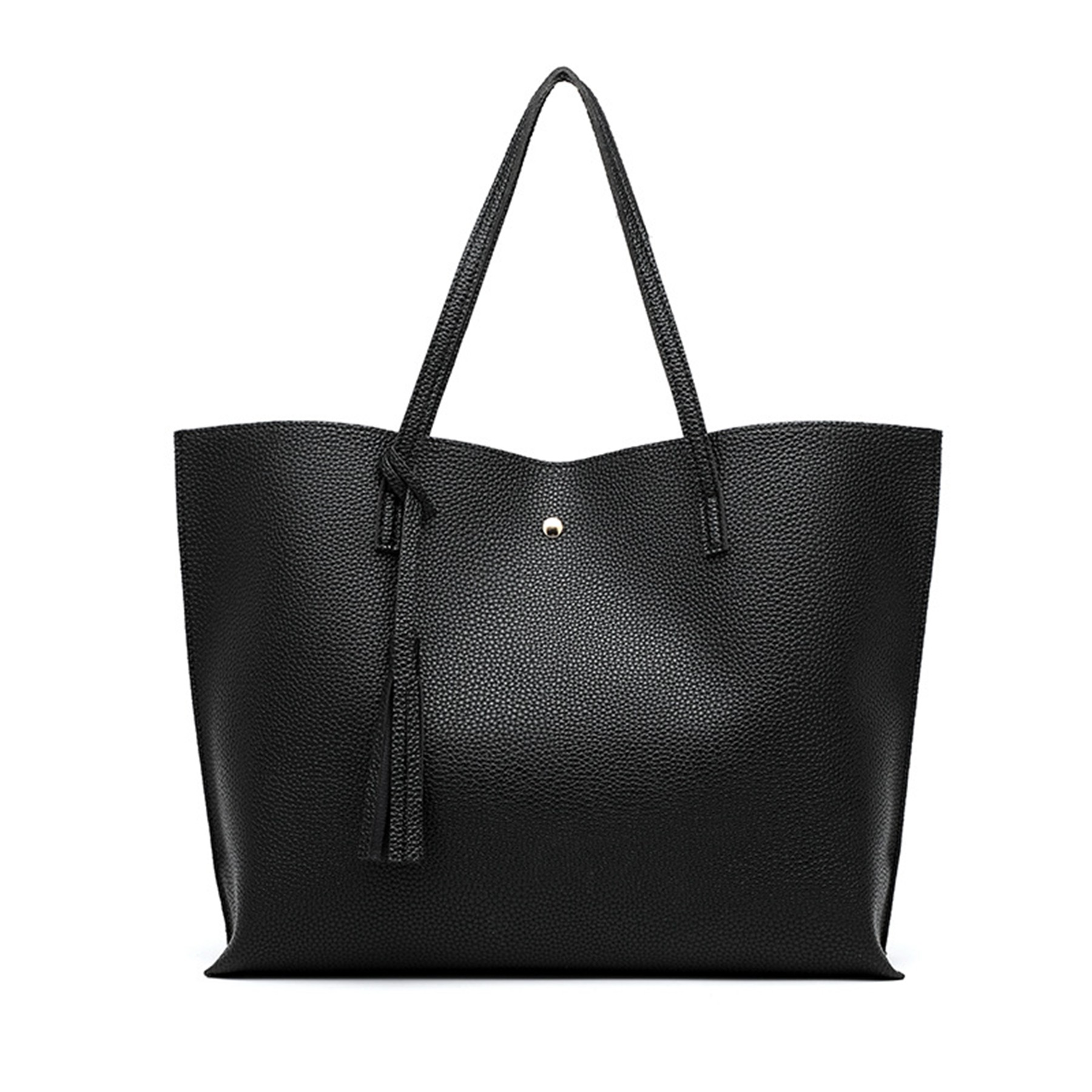 Faux Leather Tote Shoulder Bag 2
