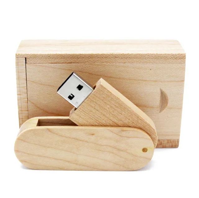 Swivel Wooden USB with Wood Box 3