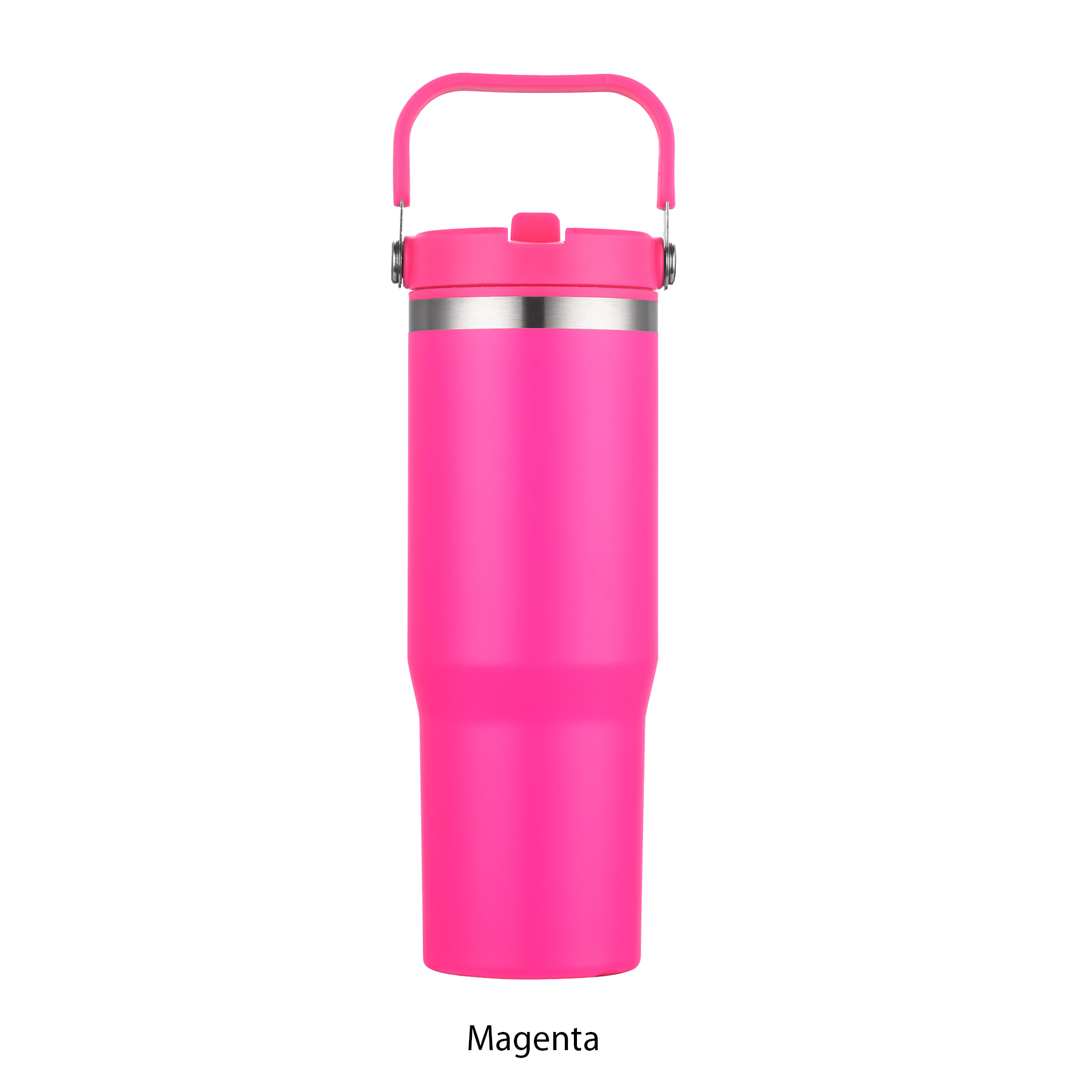 30 oz. Double Wall Travel Mug with Straw Lid & Carry Handle 15