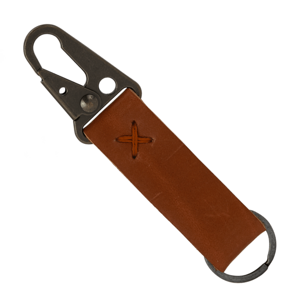 Busker Leather Keychain with Antique Nickel Carabiner 102