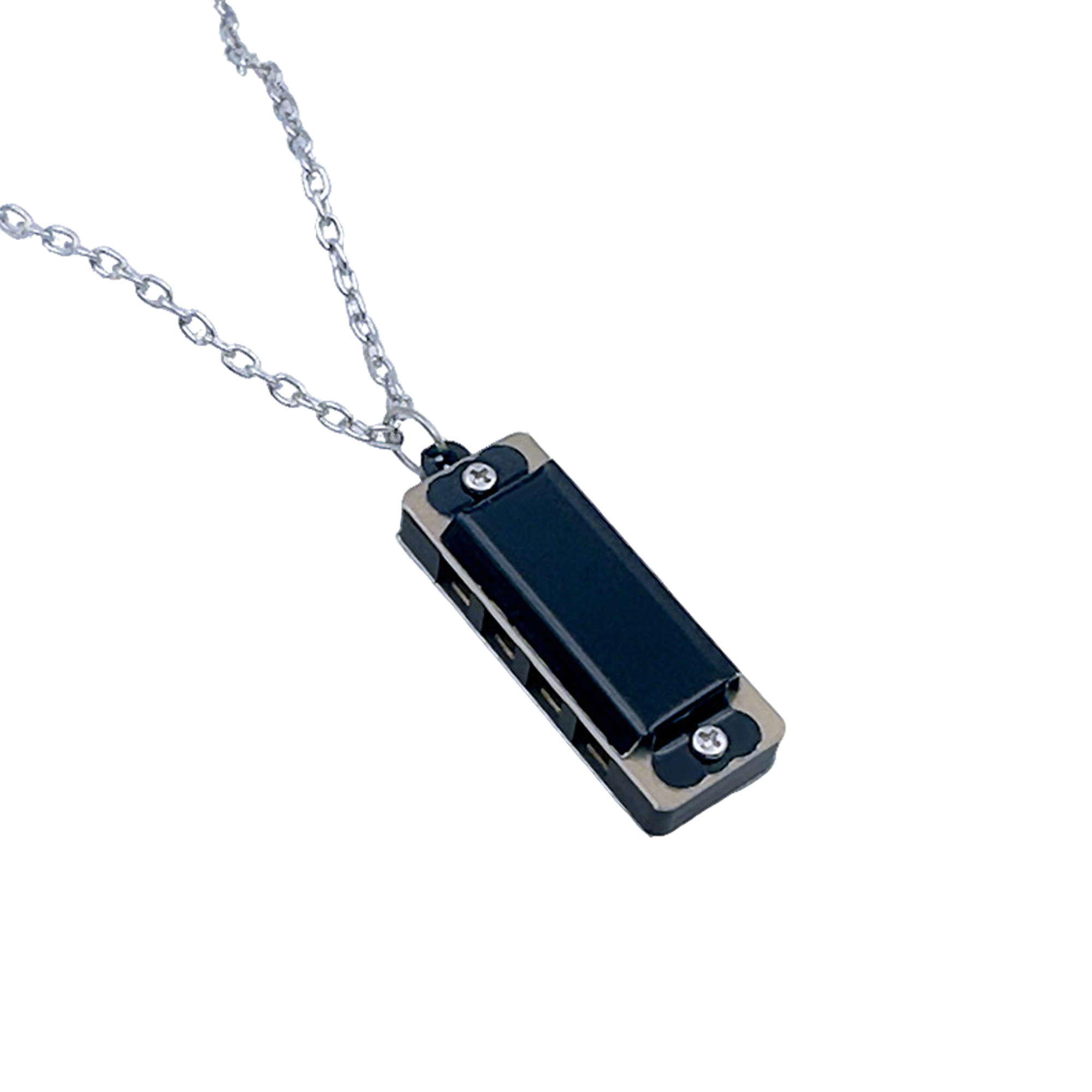 Mini Harmonica Necklace With Metal Chain Four Hole Eight Tone 3