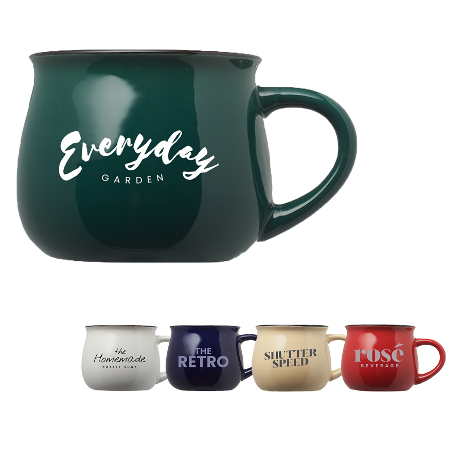 12 oz. Two-Tone Glossy Pottery Custom Coffee Mug 3