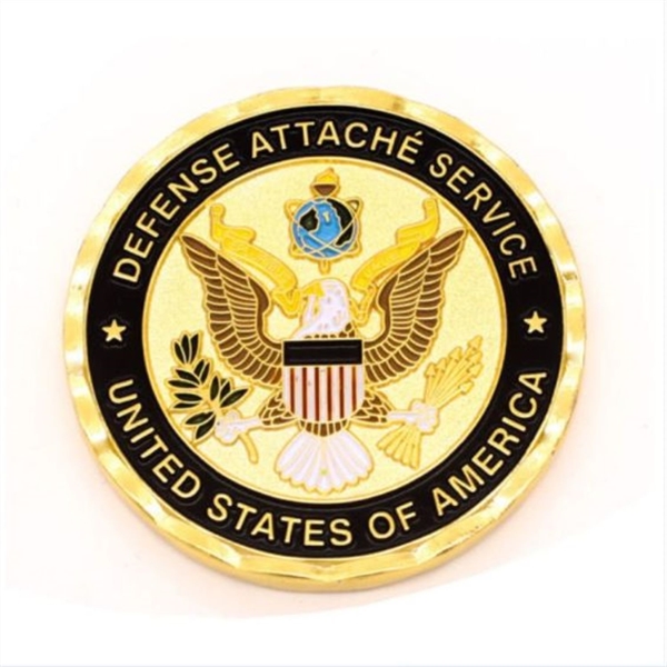 Zinc Alloy Challenge Coin with Shiny Plating Finishes - Die 7