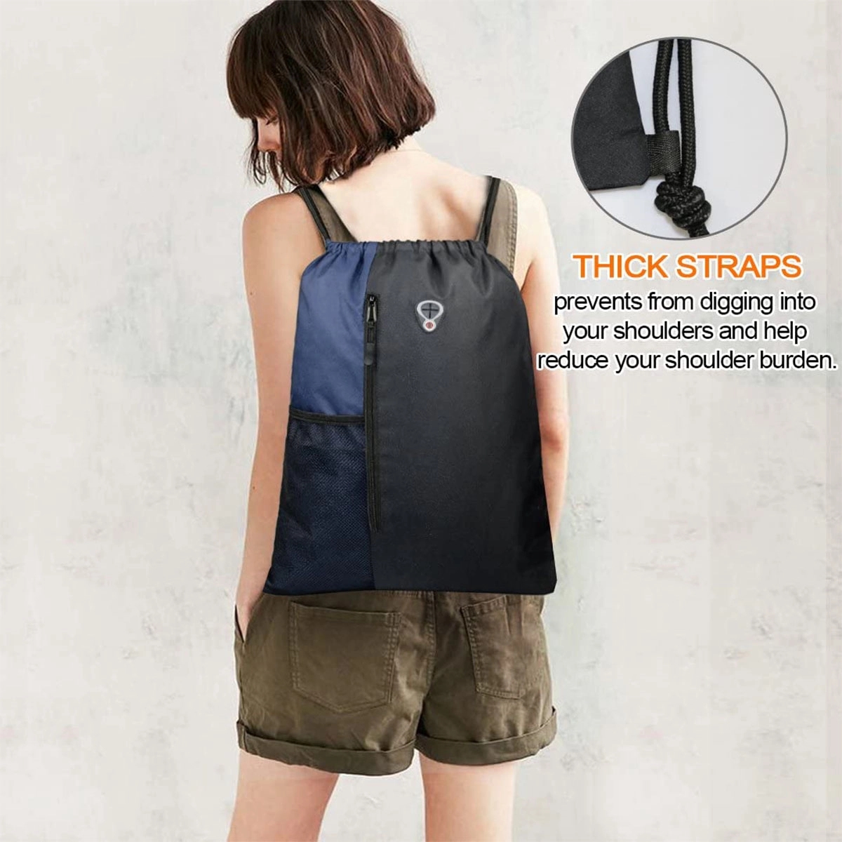 Drawstring Backpack Sports Gym Bag For Women Men 5
