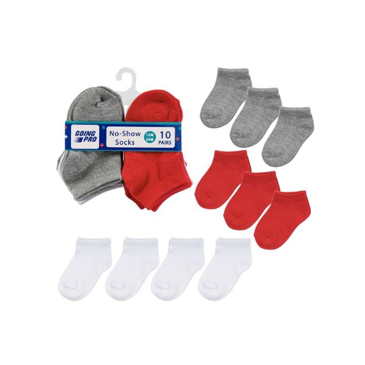 Boys' No-Show Socks - Assorted 12-24M 10 Pk 2