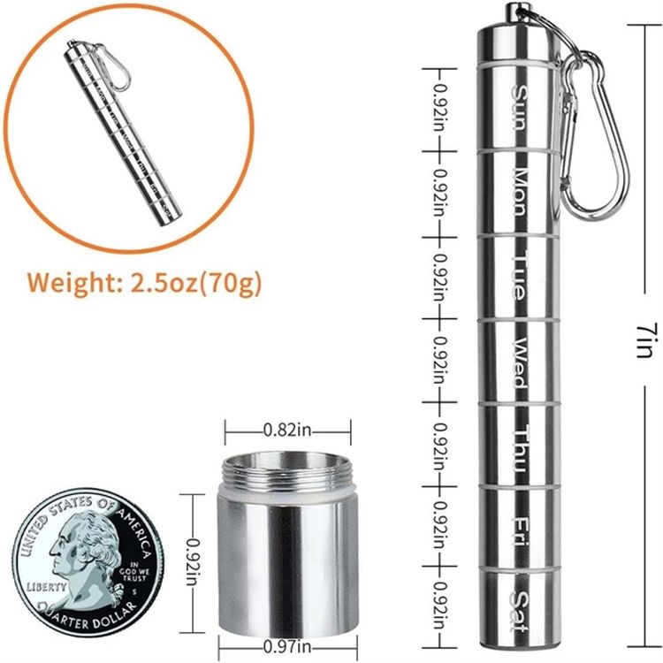 7-Day Waterproof Pill Case Keychain 4