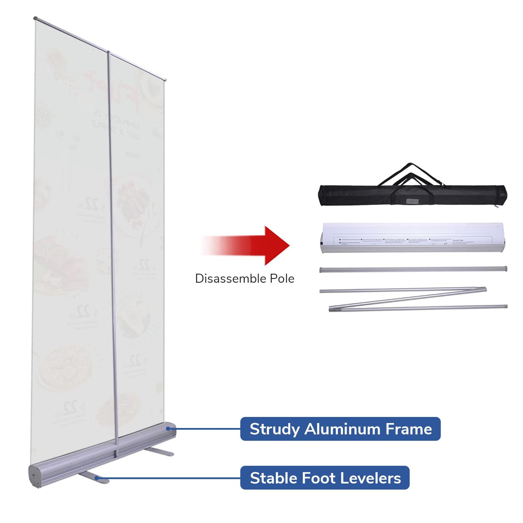 Retractable Banner Stand 33" x 79" Customizable 3