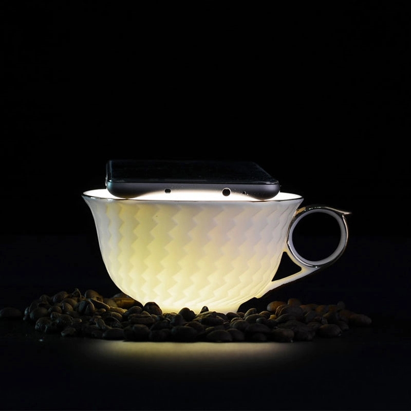 Custom 8 oz Coffee Cups with Gold Trim 3
