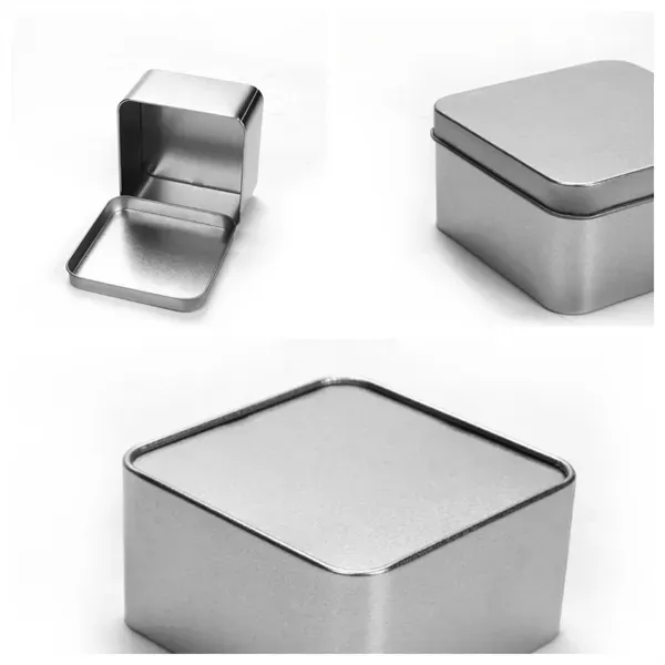 Square Tinplate Storage Box - Durable Metal Container 6