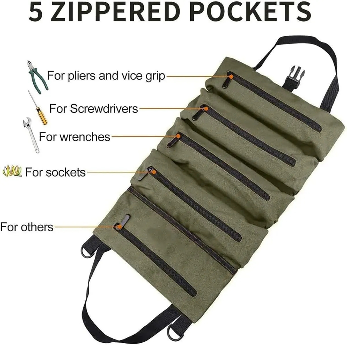 Waterproof Oxford Cloth Portable Tool Storage Roll 5