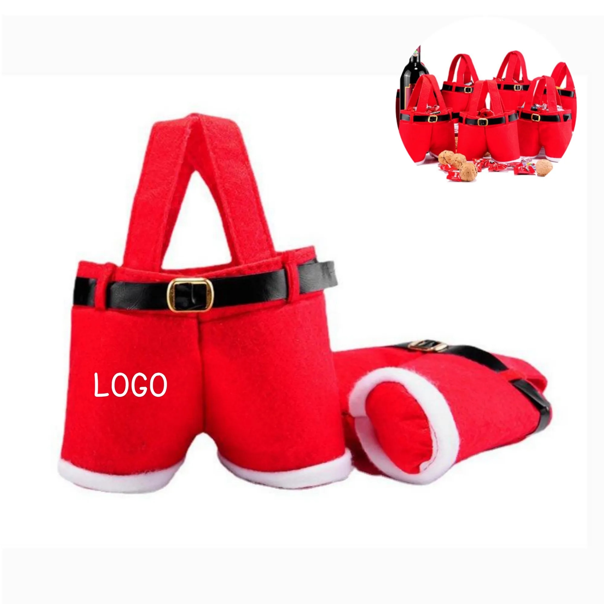 Christmas Decoration Santa Pants Style Lovely Bag 3