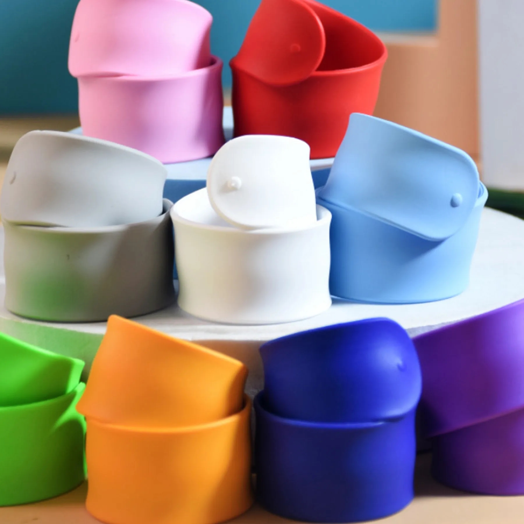 Extra Long Silicone Wrist Band Flexible Snap Bracelet 2