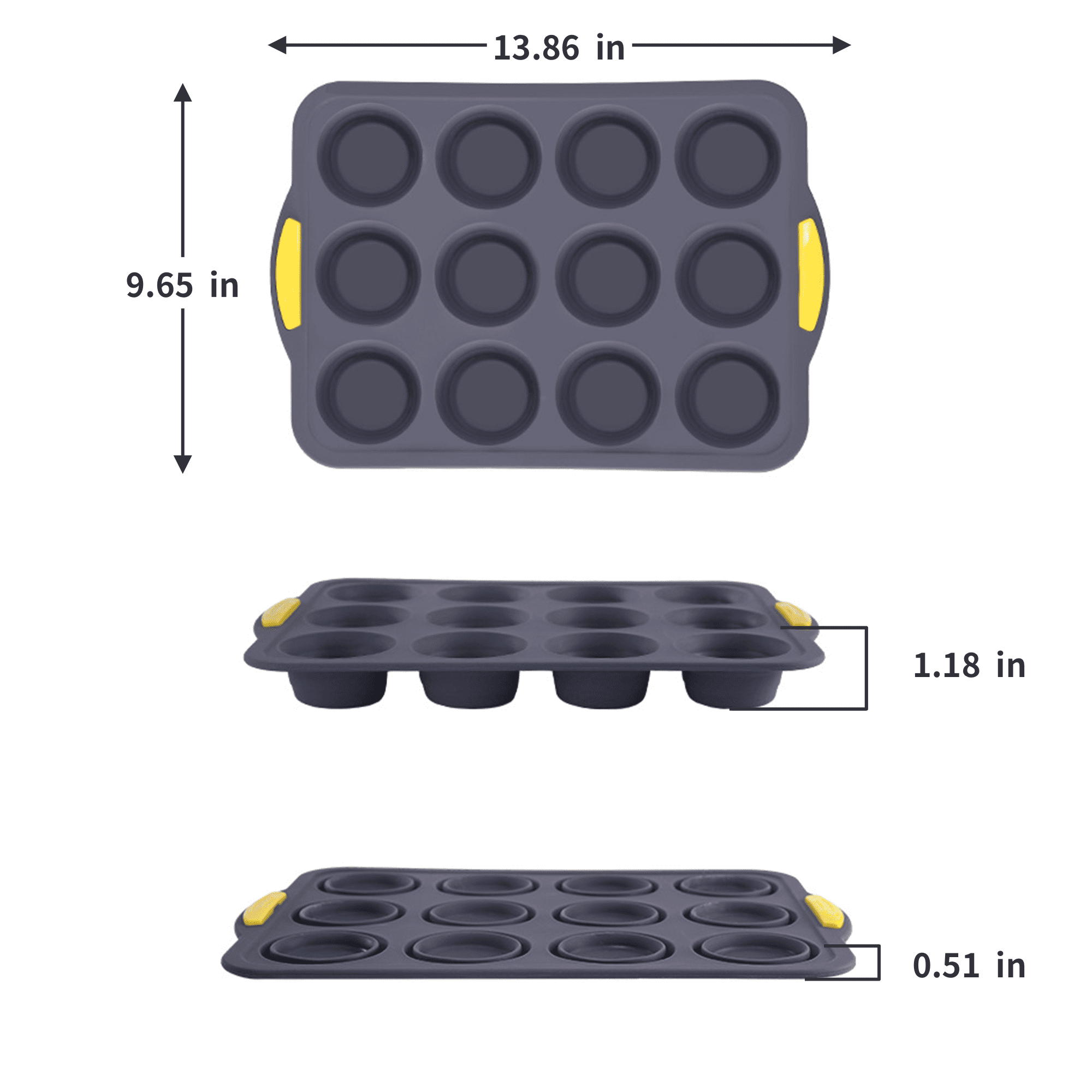 12-Cup Non-Stick Muffin Silicone Baking Tray 4