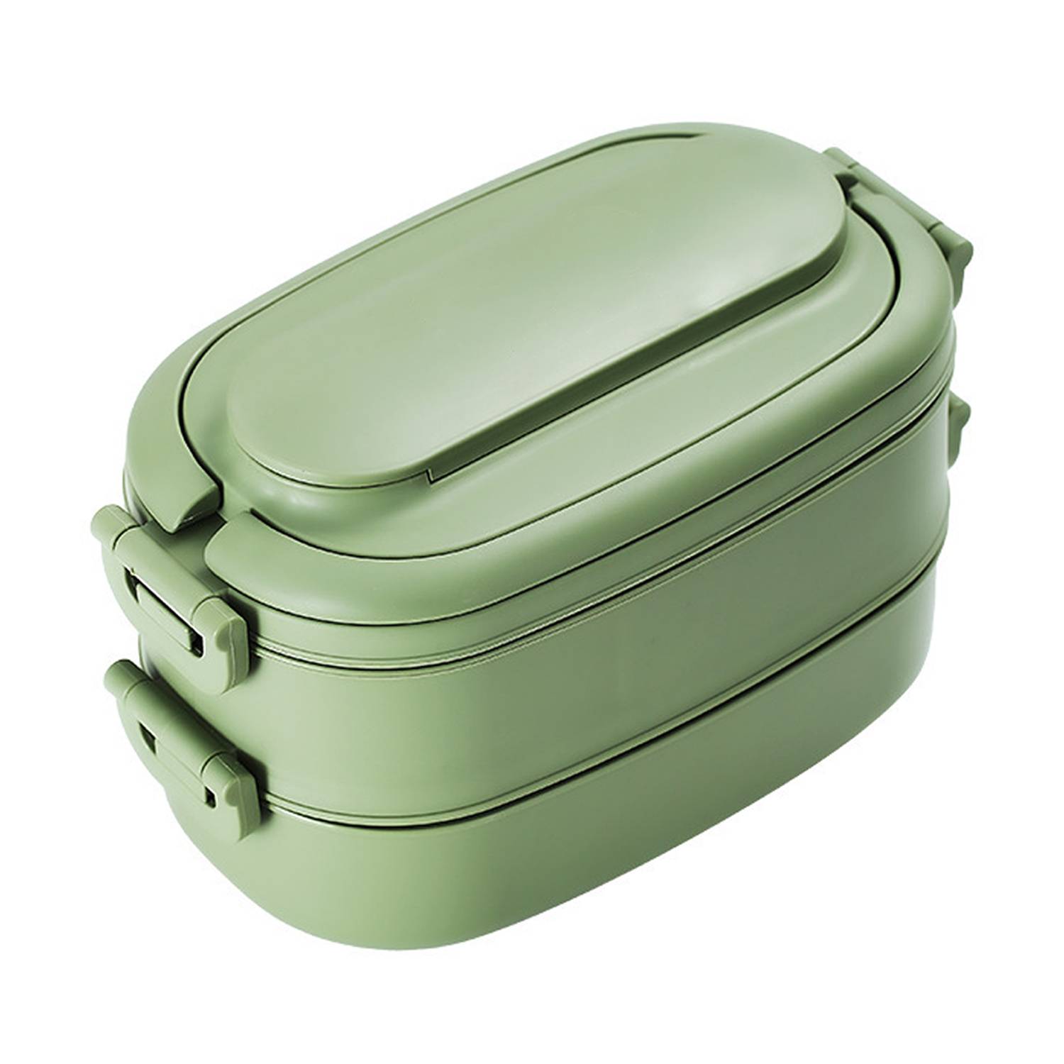 Food Grade PP Lunch Box 2-Layer w/ Cutlery & Microwaveable 3