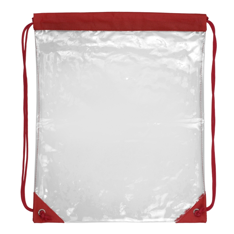 13" W x 16" H - "Everest" Tall Clear Drawstring Cinch Pack Backpack 53