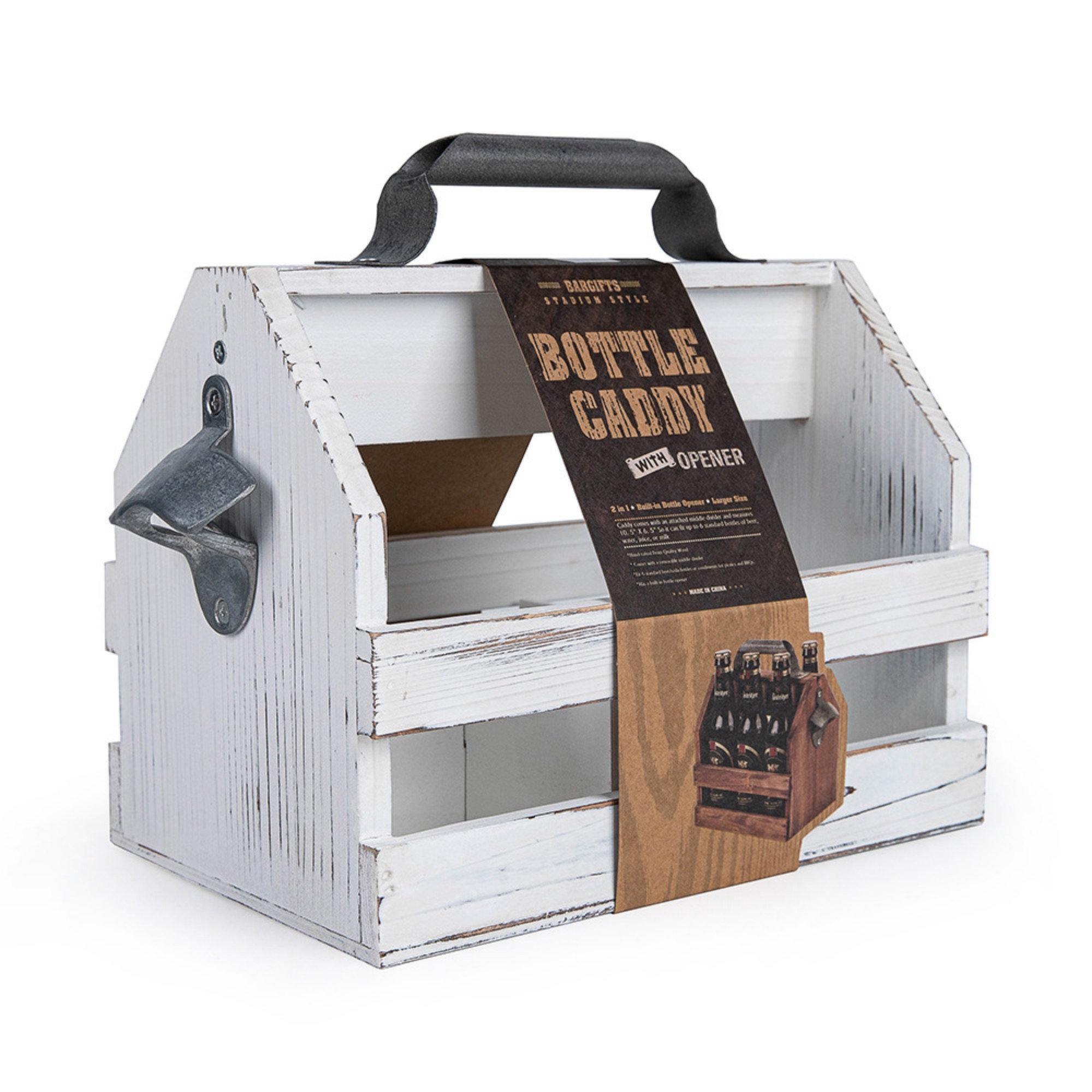 Rustic 6-Bottle Wooden Beer Crate 2