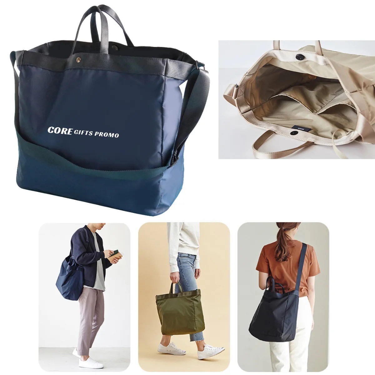 Nylon Lightweight Portable Shoulder Tote Bag Handbag 4
