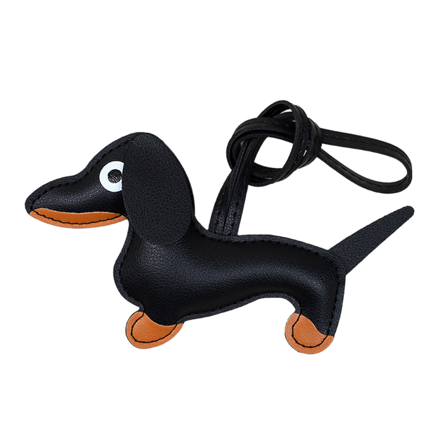 Pu Leather Cartoon Cute Dachshund Shape Vintage Key Chain 5