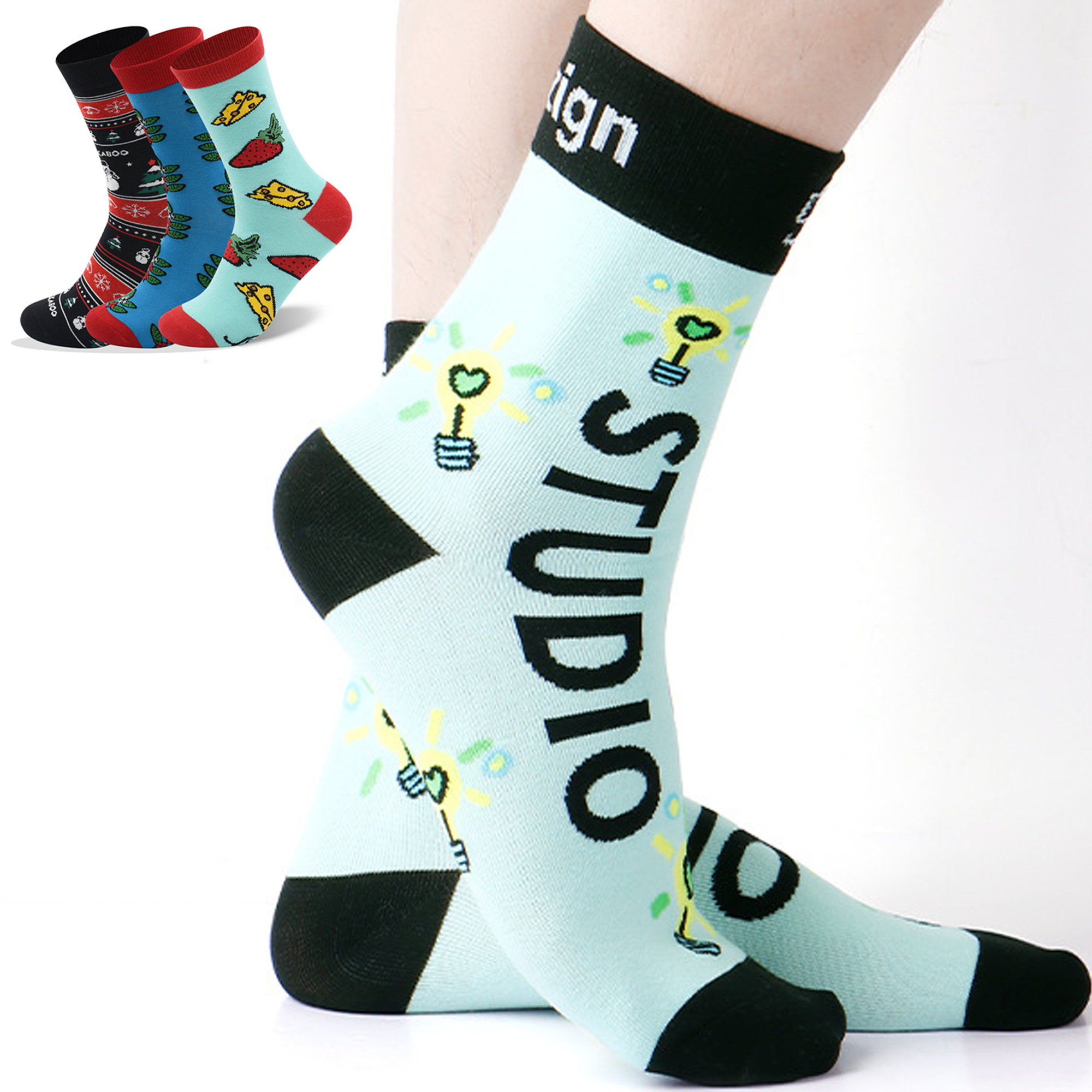 Bespoke Jacquard Weave Crew Socks 2