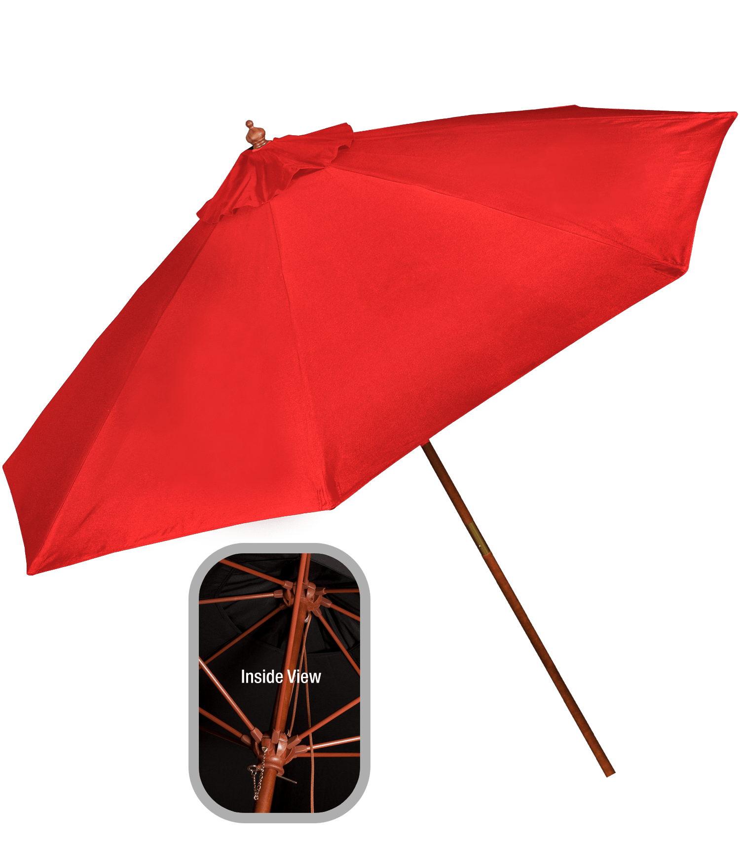 9' Wooden Polyester Market Umbrella 13