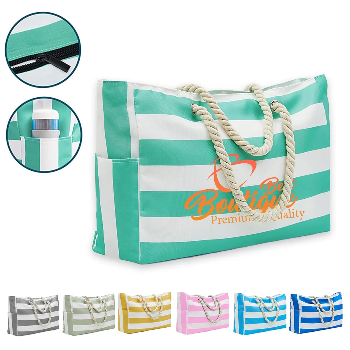 Waterproof Large Beach Tote Bag Summer Sand Proof Picnic 8