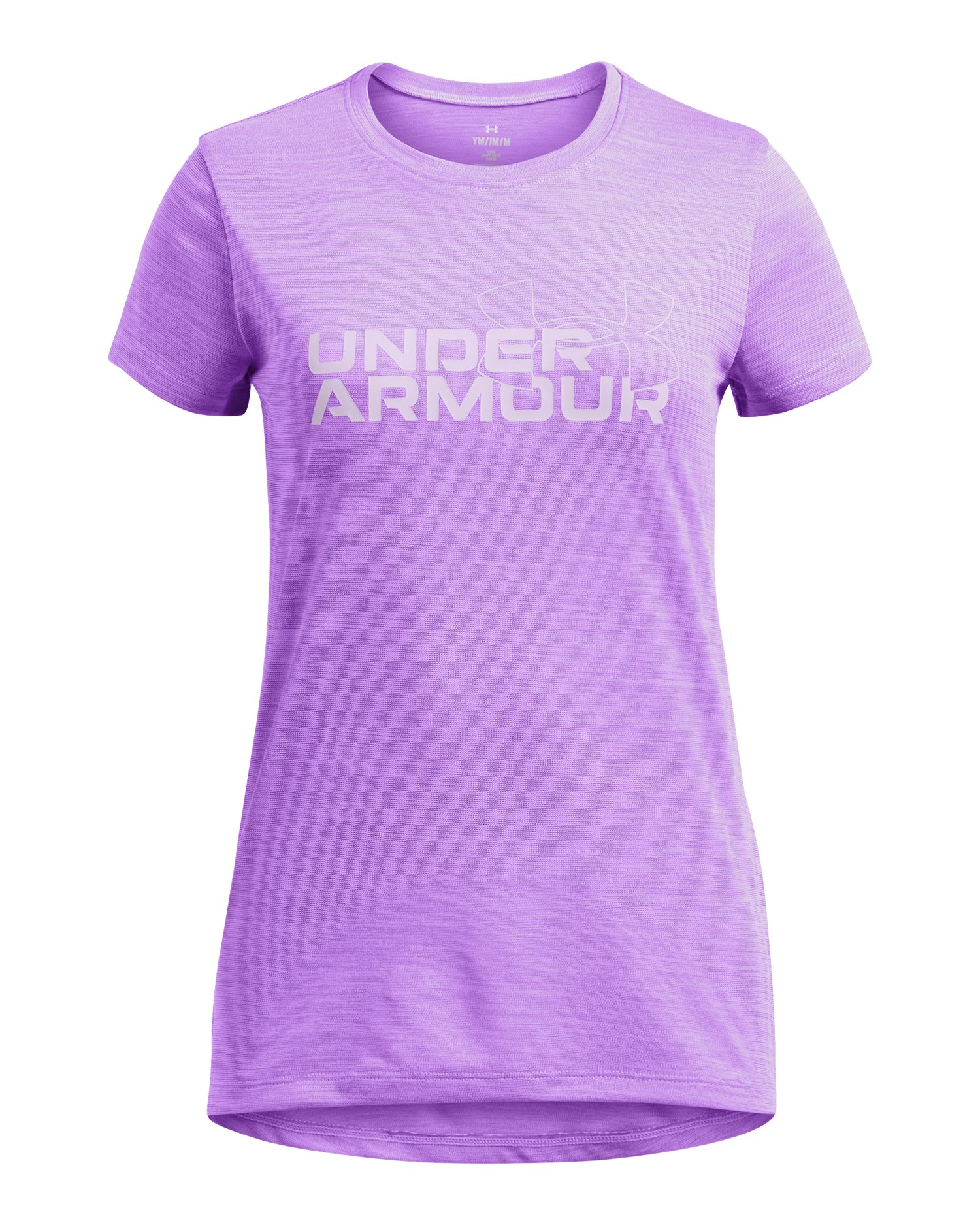 UA Tech Twist Wordmark Logo Girls' Short Sleeve 4