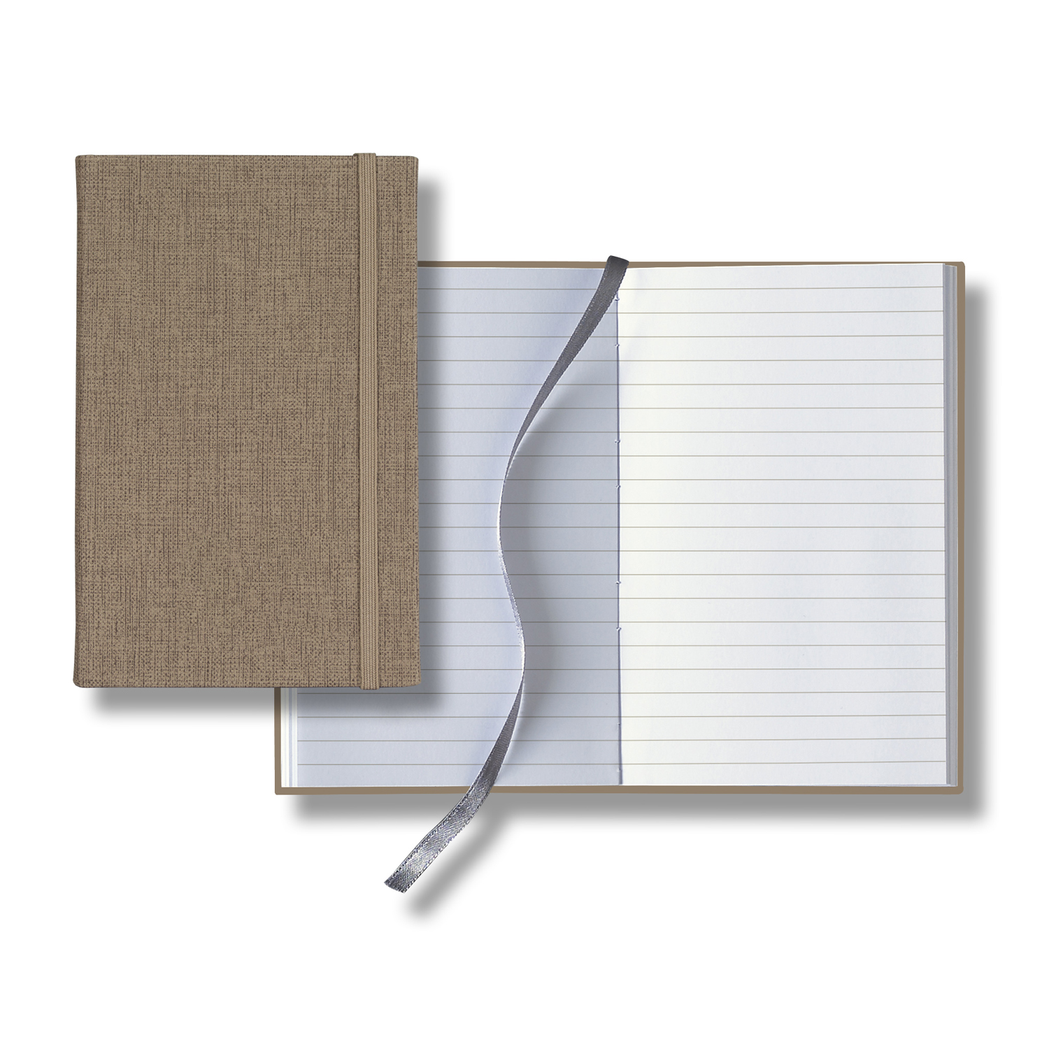 Castelli Linen Banded Pico Lined White Page Journal 1