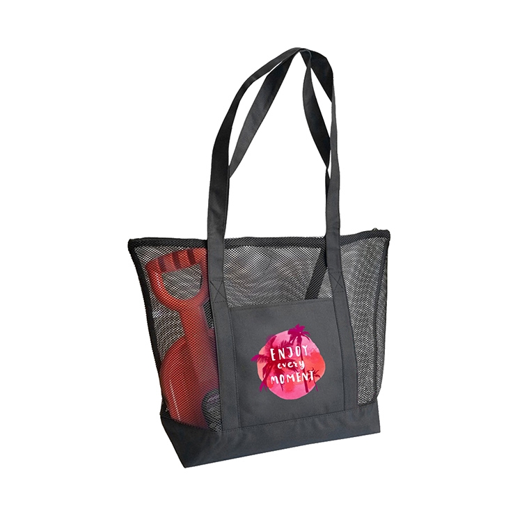 600D Deluxe Mesh Zipper Tote 2