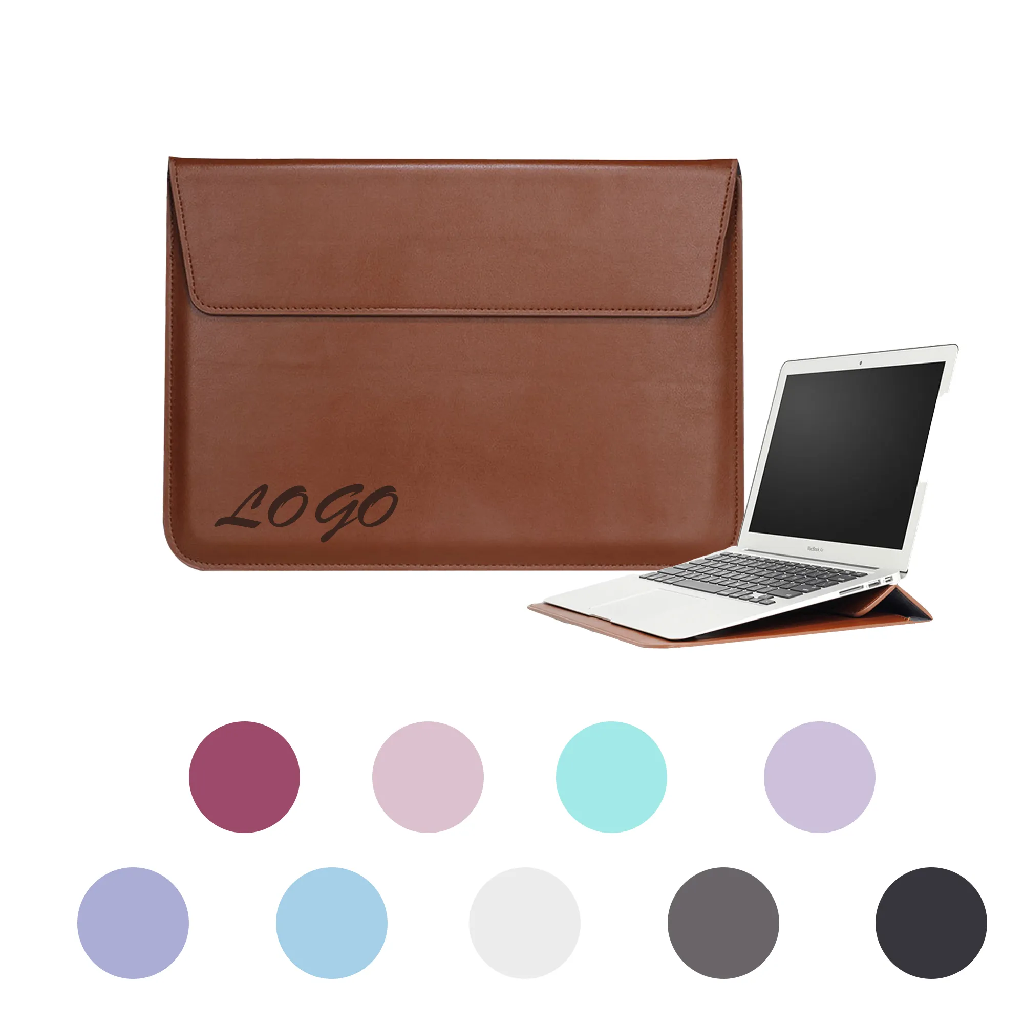 Imitation Leather Laptop Sleeve Case Computer Stand 4