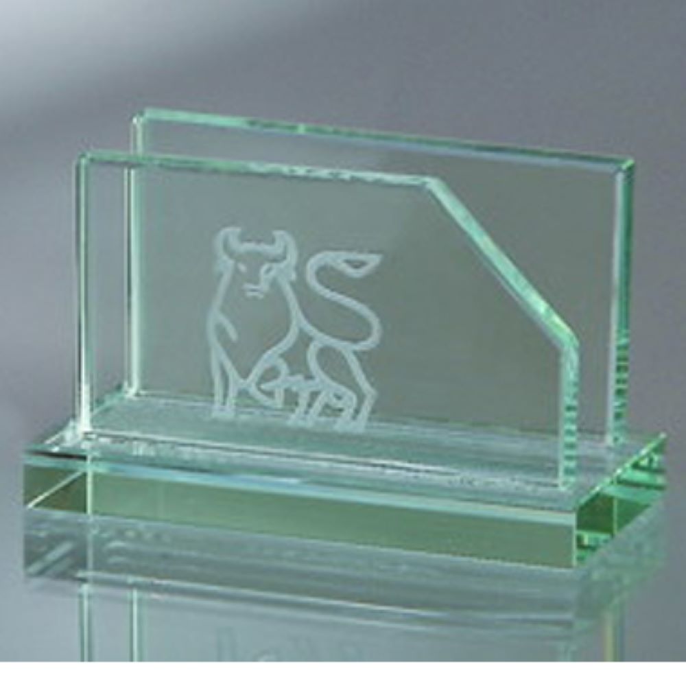 JADE GLASS BUSINESS CARD HOLDER 2