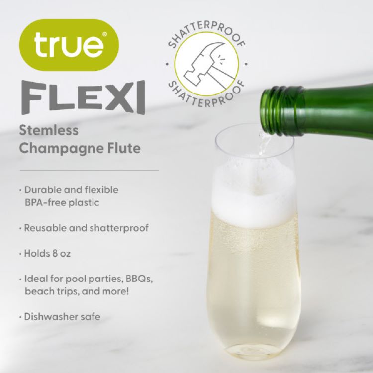 True® Flexi Stemless Champagne Flute 6