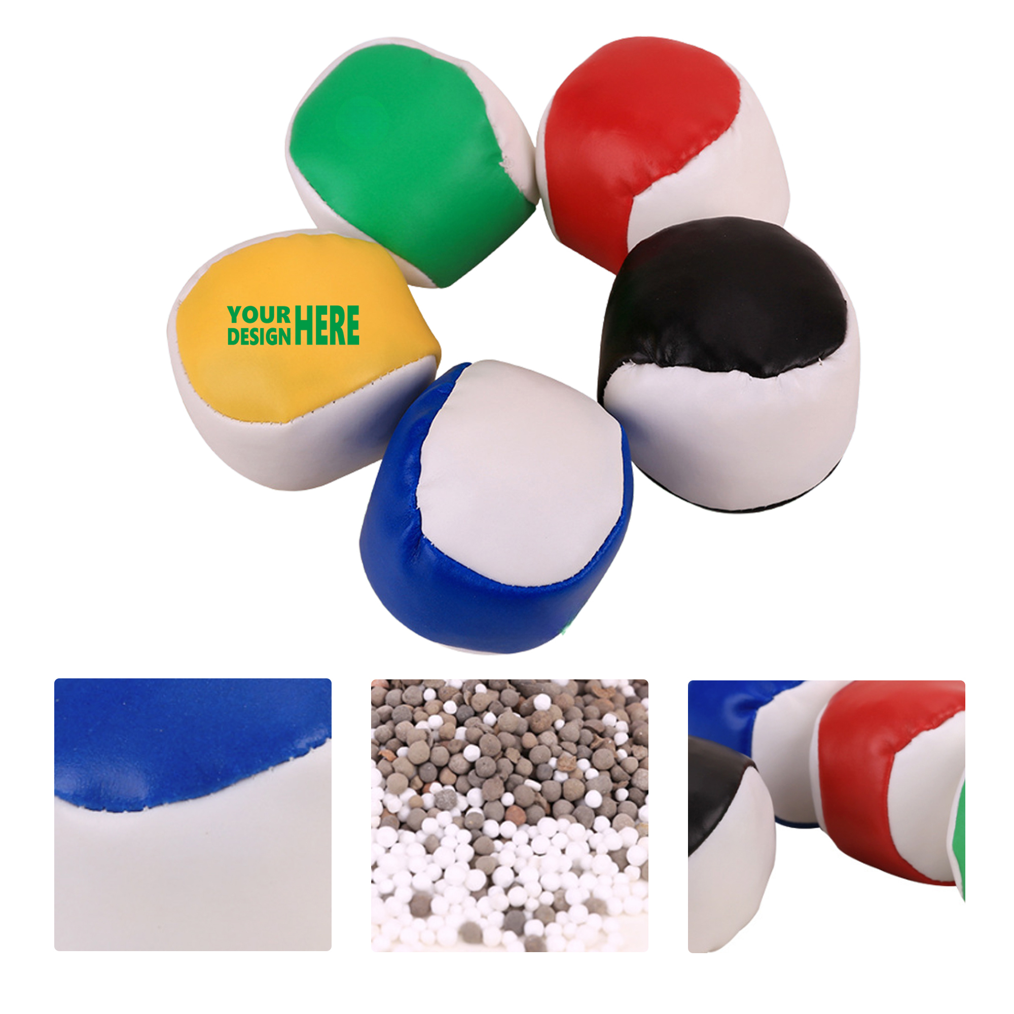 MOQ 50 PU Leather Bean Bag Toss Ball for Kids' Playtime 2