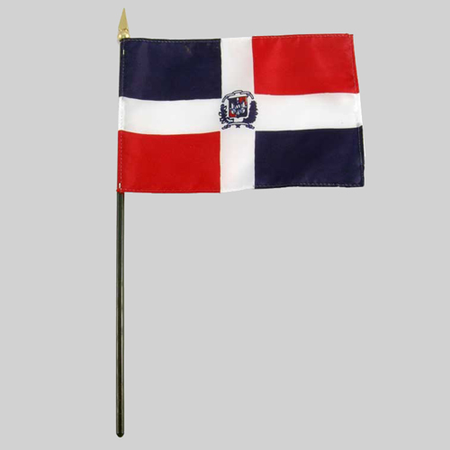 4"x6" Dominican Republic Flag With 10" Pole - Dominican Flag 1