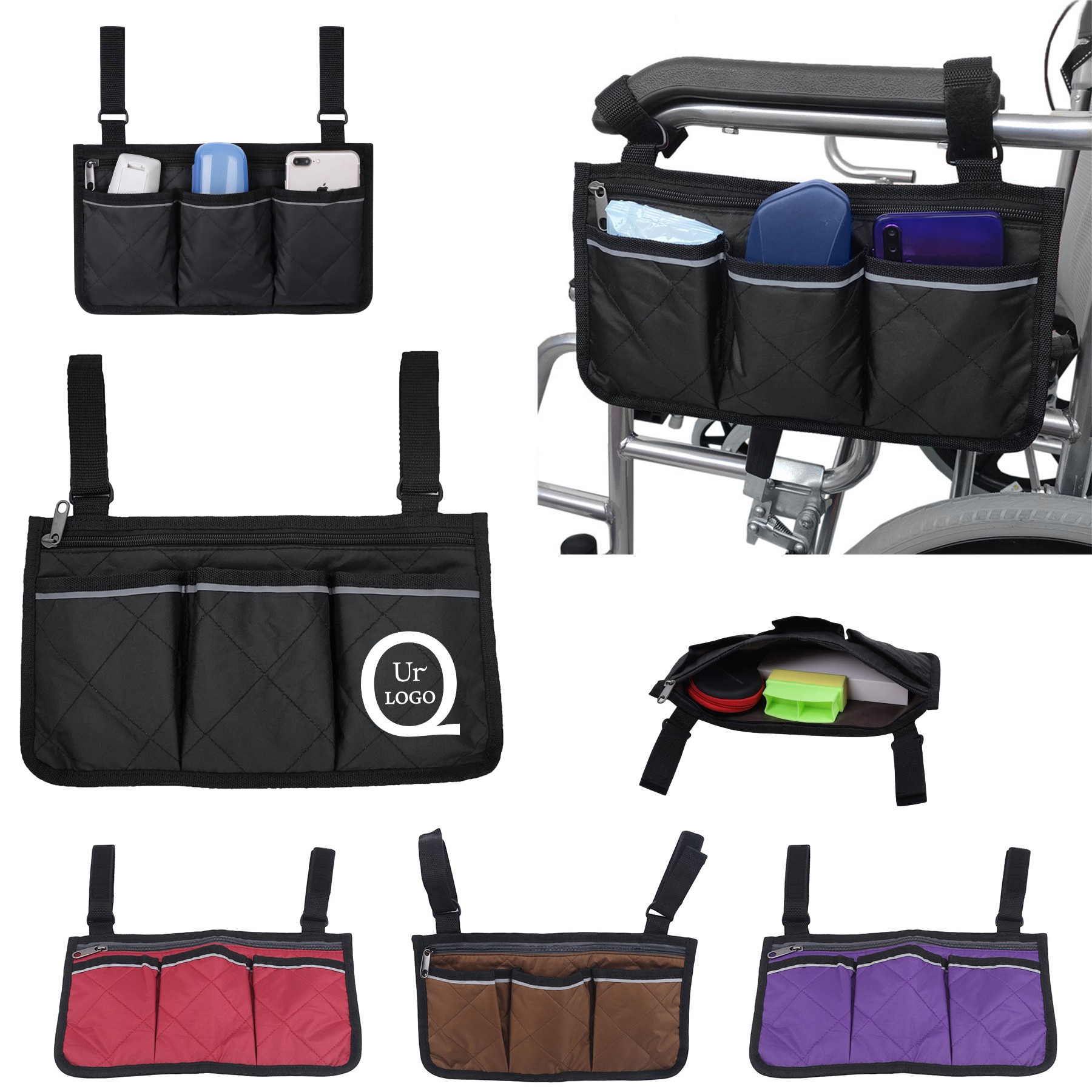 7.09 X 12.8 Inch Wheelchair Organizer Storage Bag 1