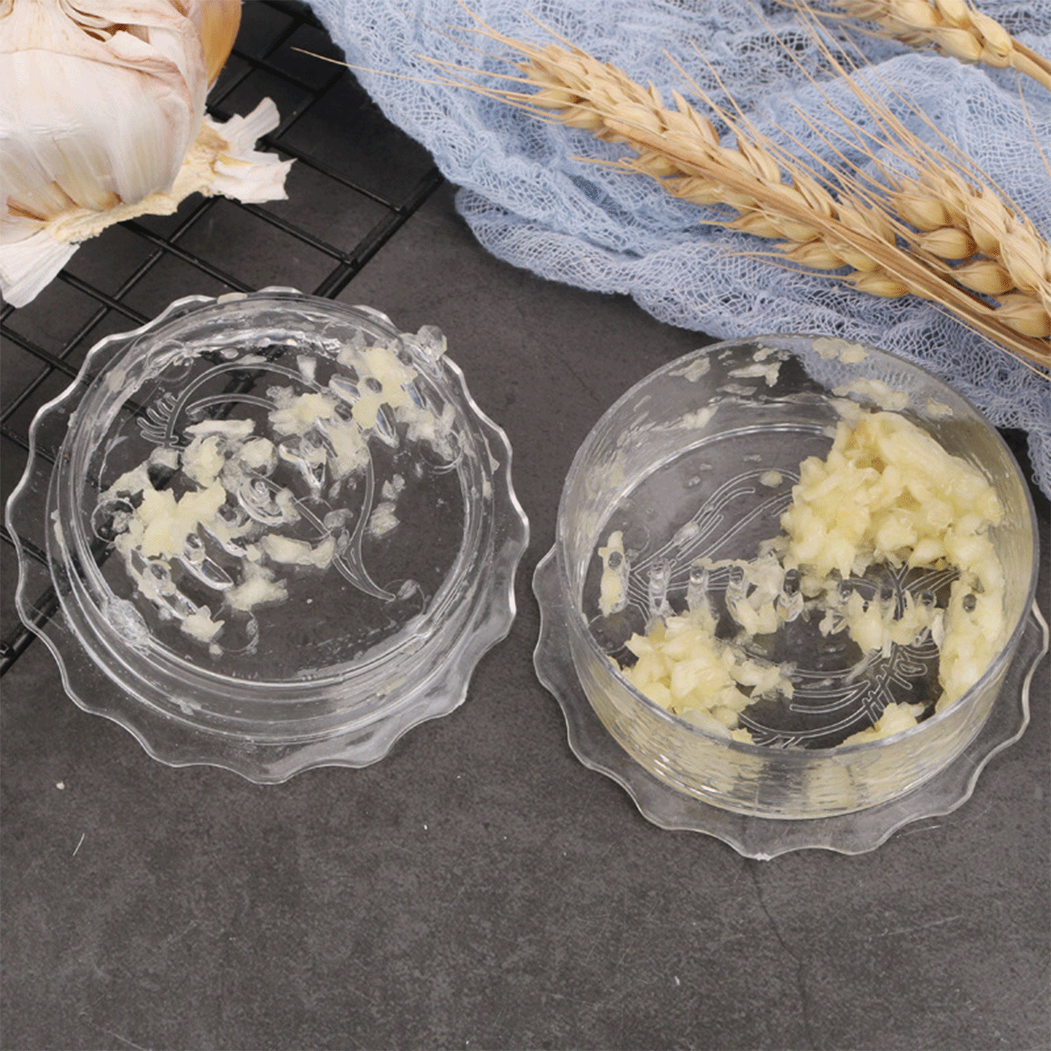 plastic grinder manual rotary Garlic paste puree Press 3