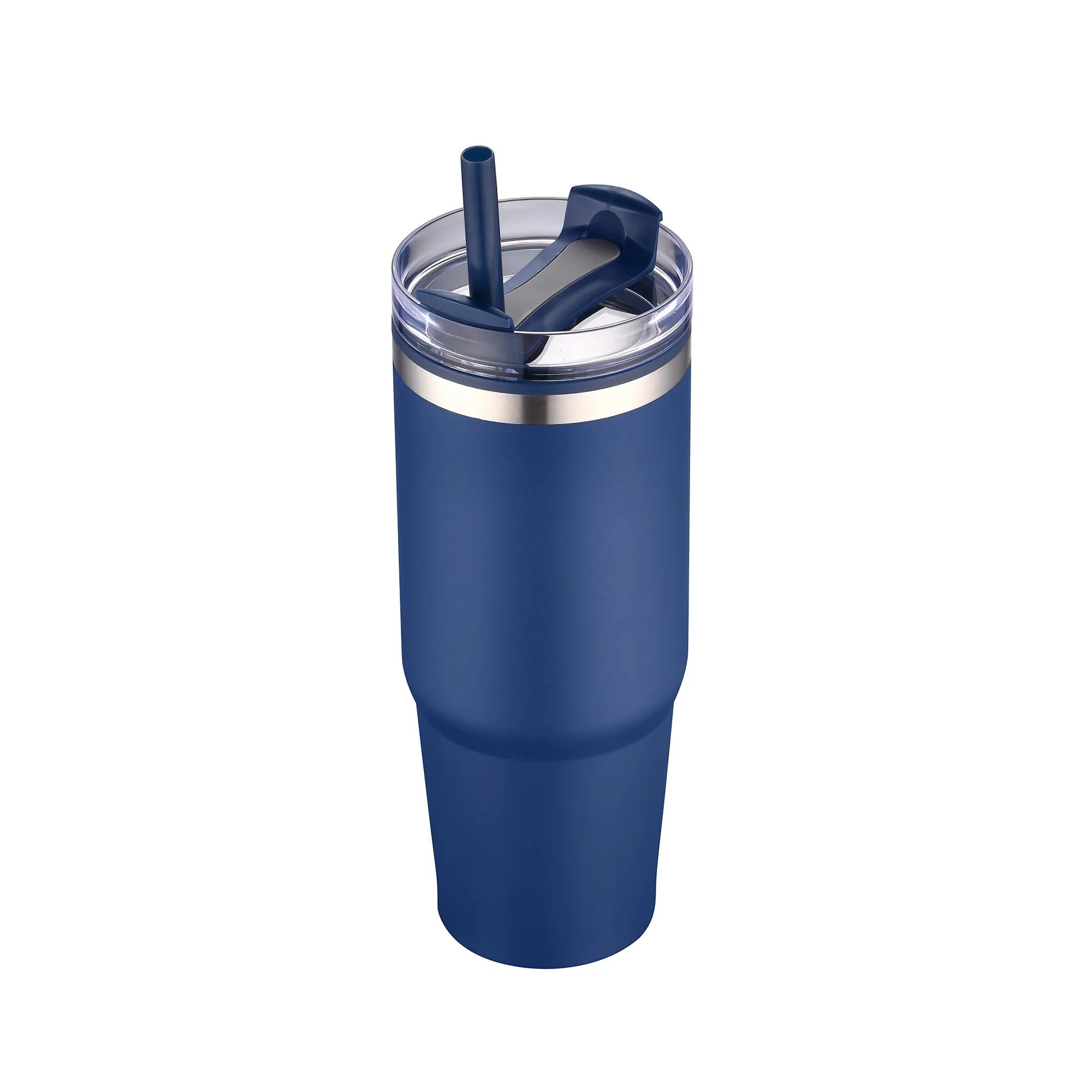 30oz. Dual Wall Stainless Steel & PP Tumbler with Clear Lid 22