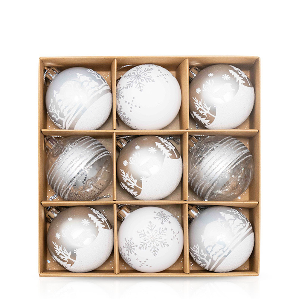 Christmas Tree 9pcs 6cm Colored Balls 3