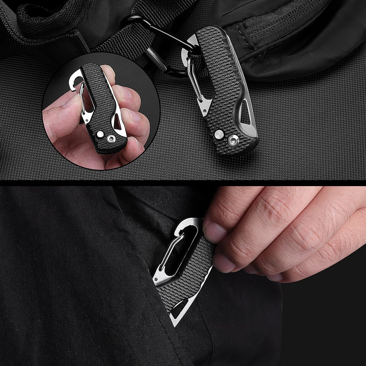 Carabiner Knife / Pocket Box/Seatbelt/Strap Cutter 2