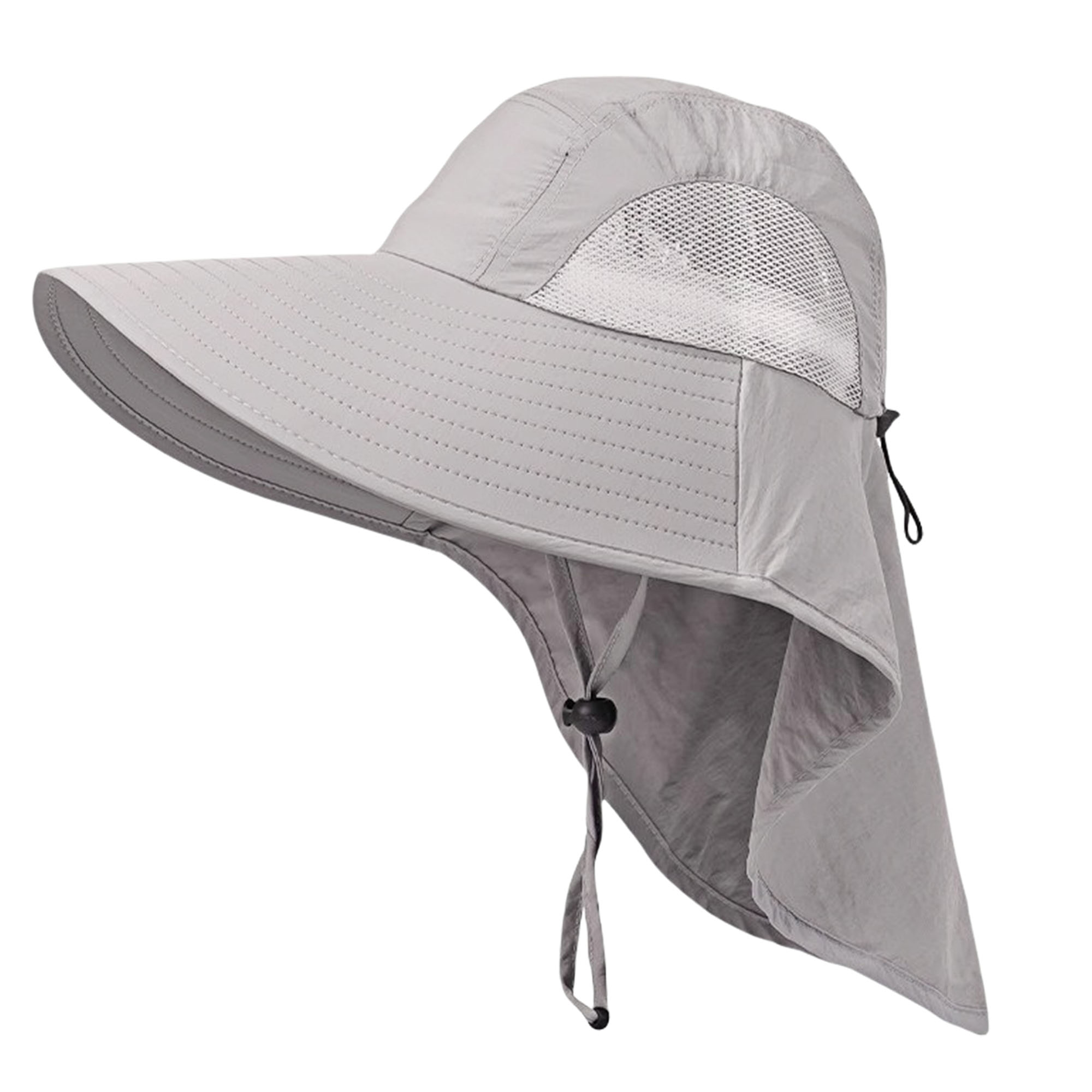 Men's UV Protection Wide Brim Fishing Hat with Neck Flap 8