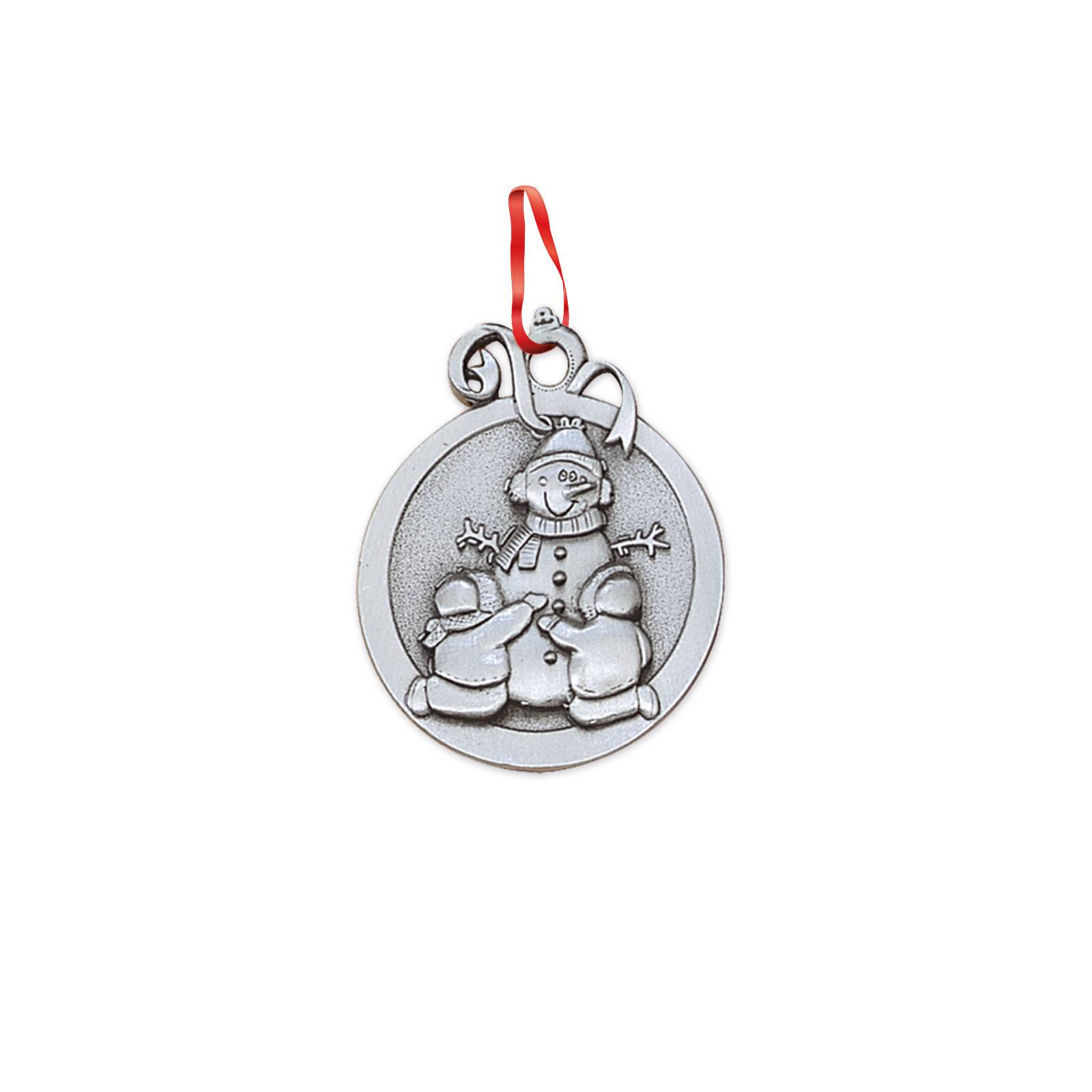 3D Ornament (2 -in. dia. Children Building Snowman)