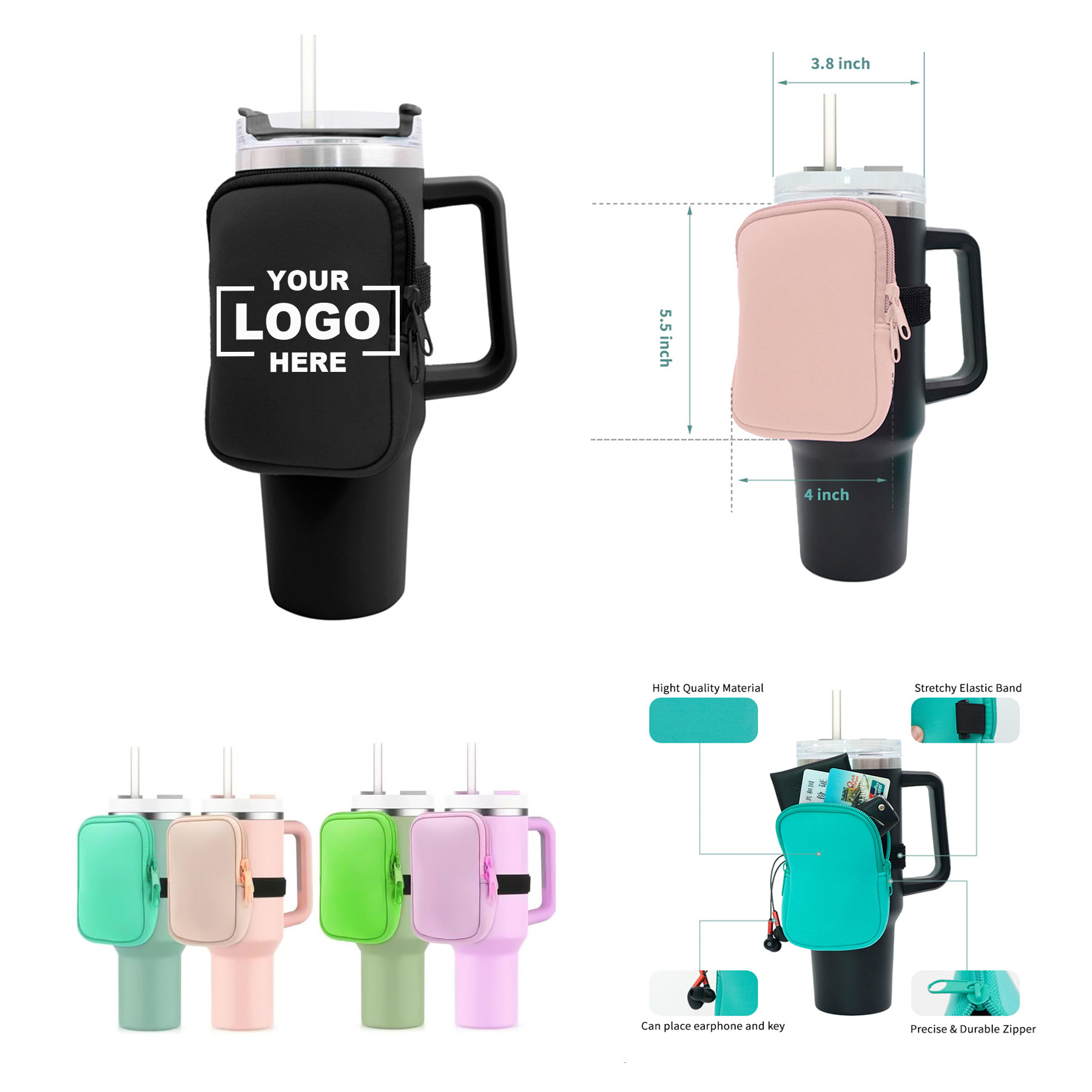 Neoprene 40 Oz. Water Bottle Arm Bag 4