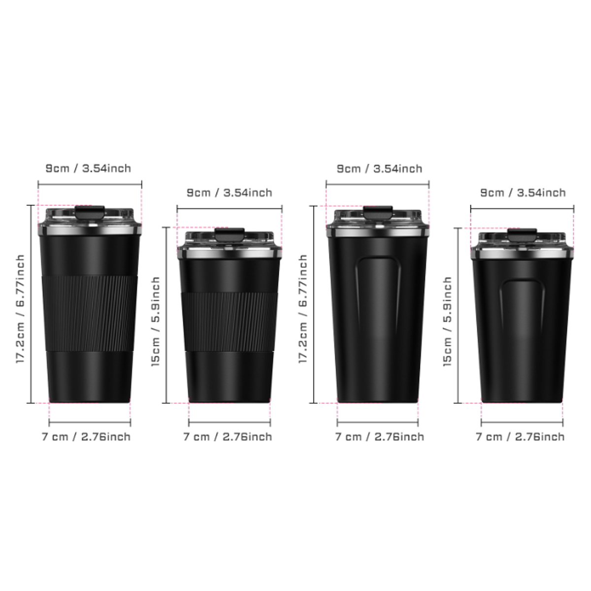 17Oz. Stainless Steel Insulated Travel Mug W/ Flip Lid 4